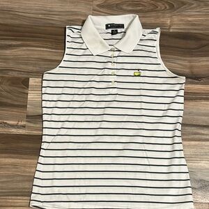 Masters Magnolia Lane Collection Sleeveless Embroidered White Polo Women’s M